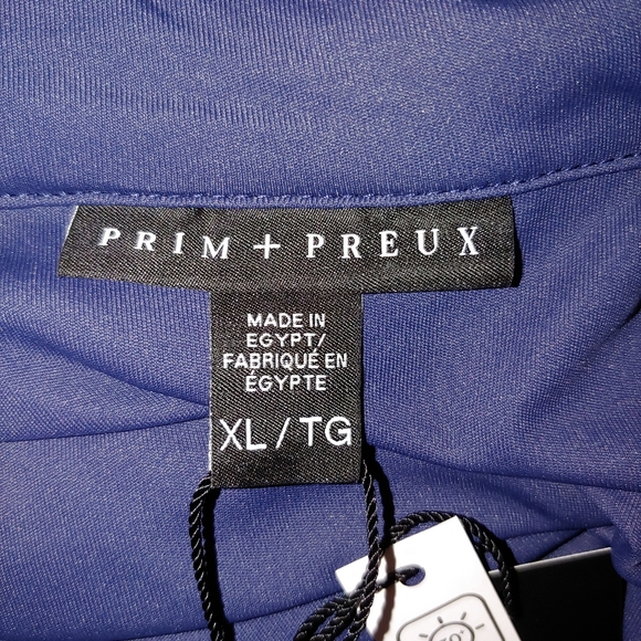 Prim & Preux 1/4 zip men's navy soft long sleeve polo XL NWT - Picture 7 of 10